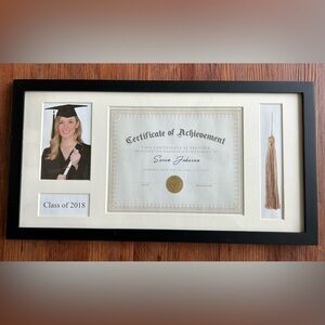 10x20 Diploma or Certificate Shadow Box Frame with Photo & Tassel